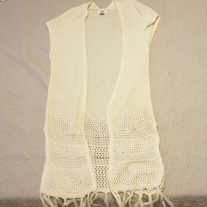 White short sleeve cardigan